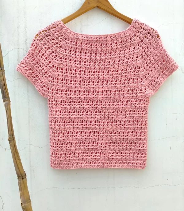 Hnadmade crochet top pink
