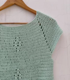 handmade crochet top in mint color